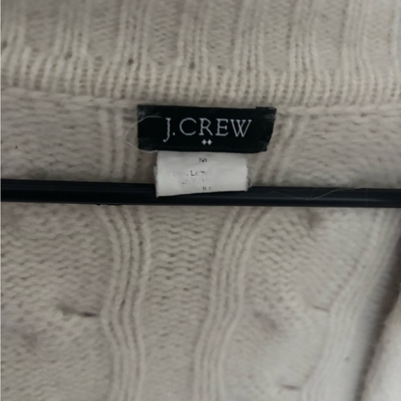 J. Crew Women's Cream Cable Knit Cashmere Sweater - Picture 2 of 3